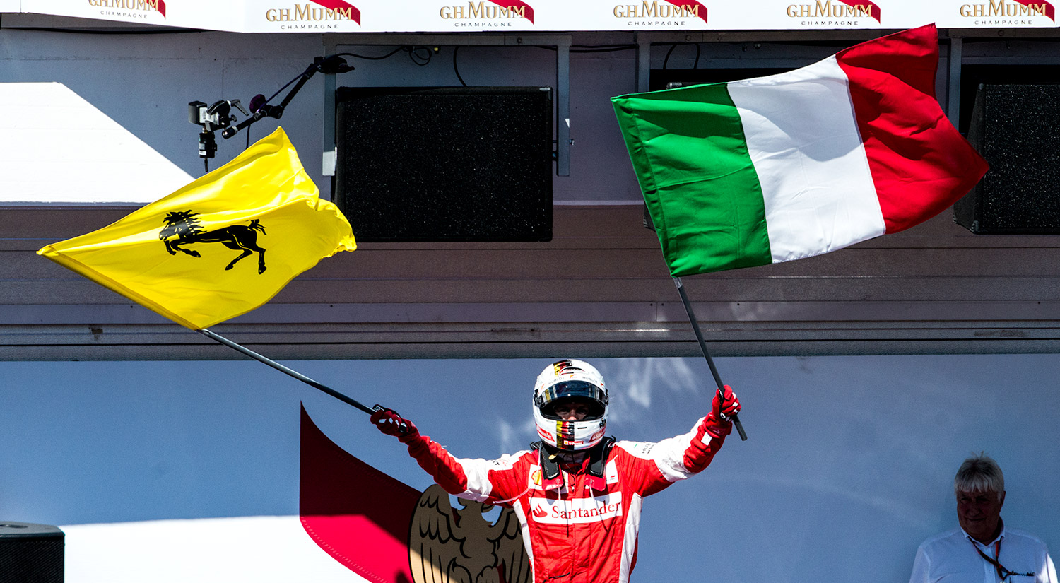 Sebastian Vettel celebrating - Ferrari, Hungaroring, Hungary, 2015