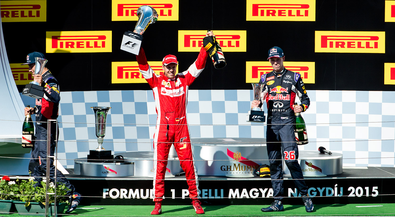 Sebastian Vettel celebrating - Ferrari,  Hungaroring, Hungary, 2015