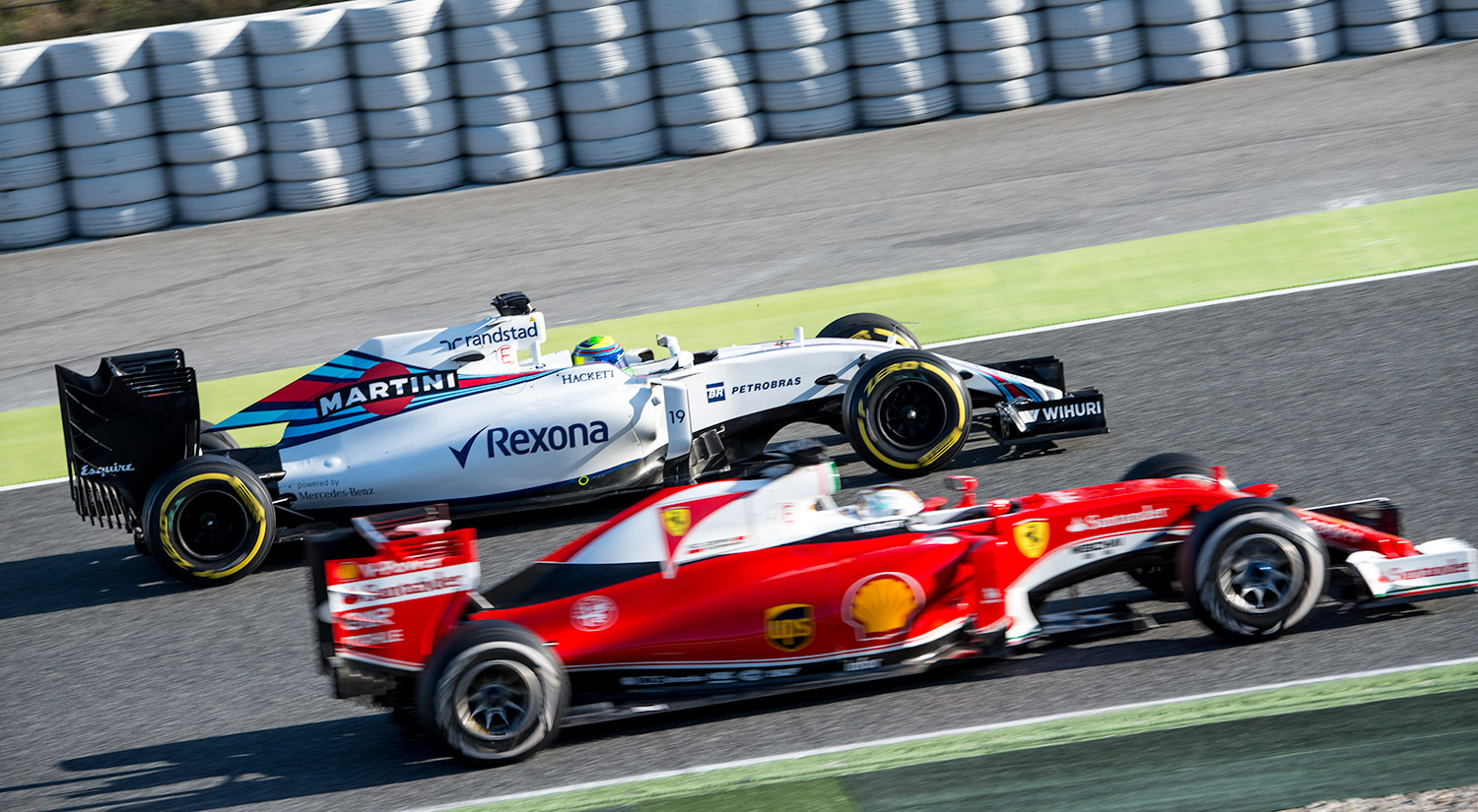 Felipe Massa & Sebastian Vettel, Winter Testing, Circuit de Catalunya, 2016