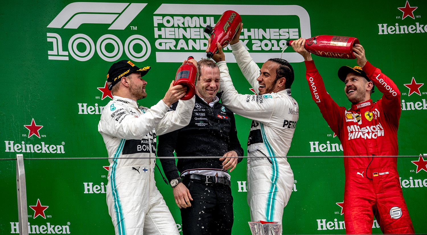 Valtteri Bottas, Lewis Hamilton & Sebastian Vettel, Chinese Grand Prix,  2019
